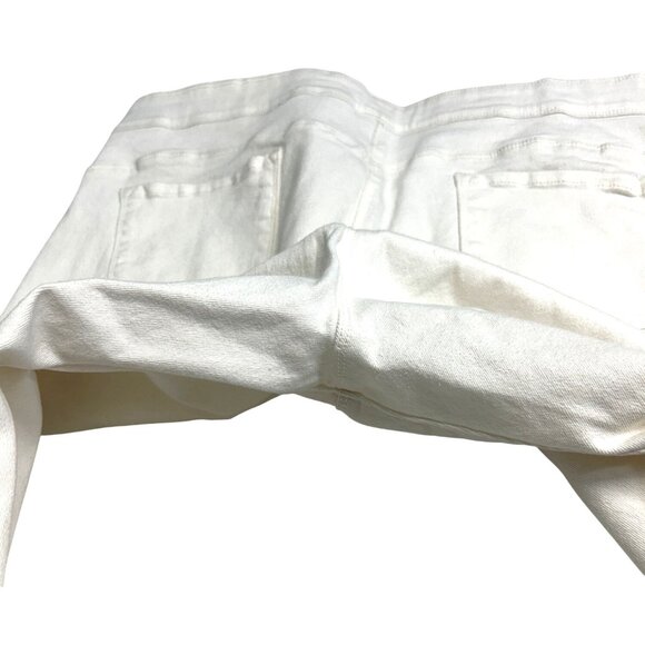 Coco + Carmen Womens White Fray Hem Stretch Pants XXL Cotton Elastic Waistband - Picture 9 of 11